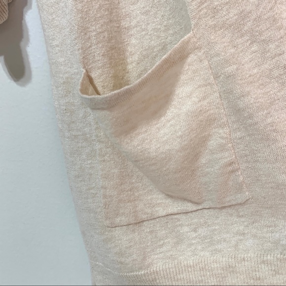 Rachel Parcell Ruffle Sleeve Open Front Cardigan with Pockets XS Oatmeal Beige - Picture 6 of 9